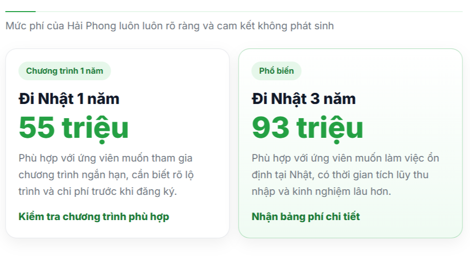 Chi phí đi Nhật 1 năm va 3 năm khác nhau thế nào Hải Phong MTV